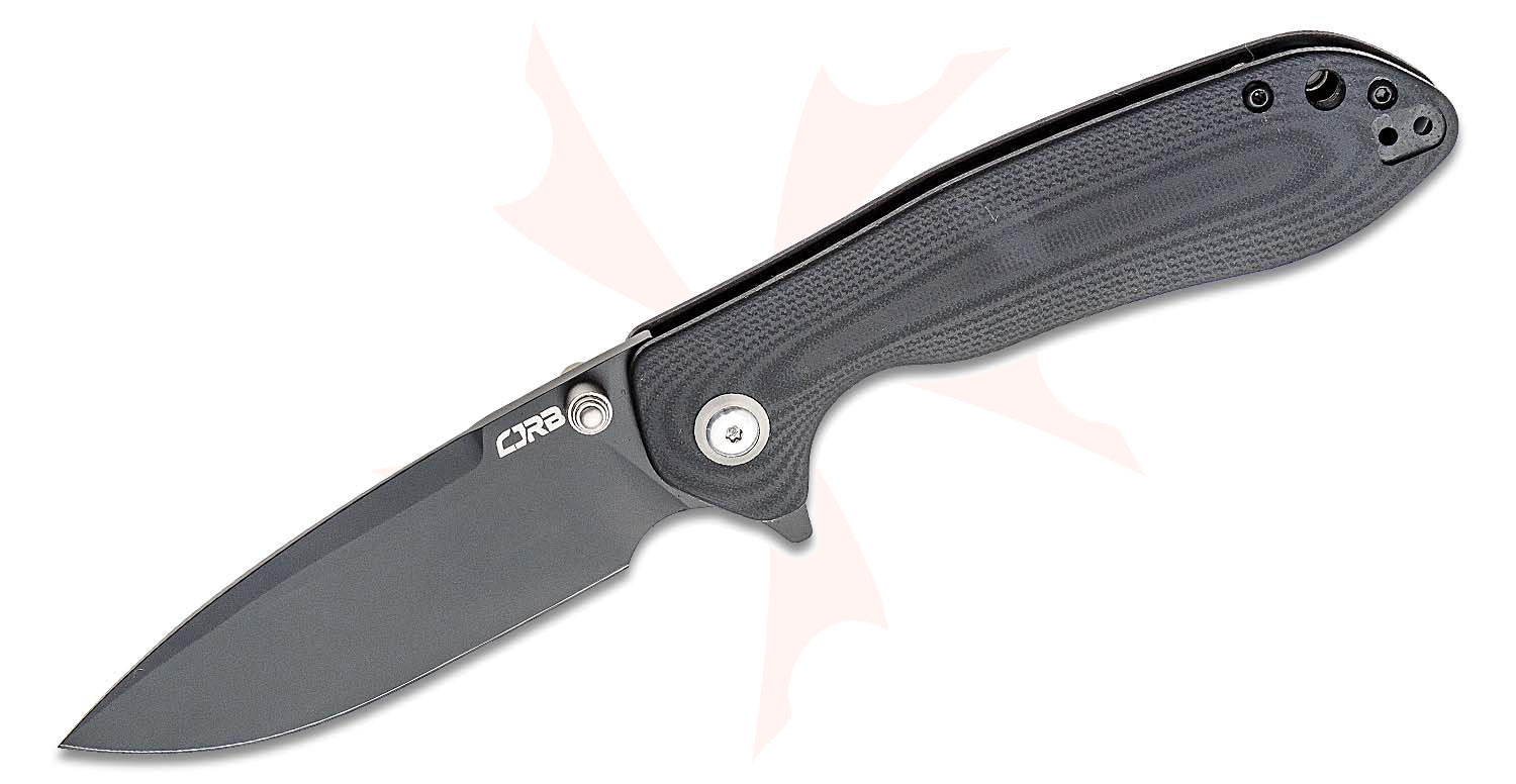 CJRB Cutlery Scoria Flipper Knife 3.48" ARRPM9 Black Drop Point Blade