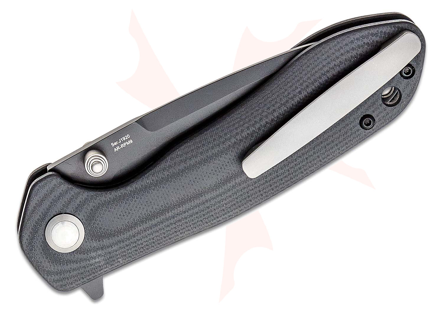 CJRB Cutlery Scoria Flipper Knife 3.48" ARRPM9 Black Drop Point Blade