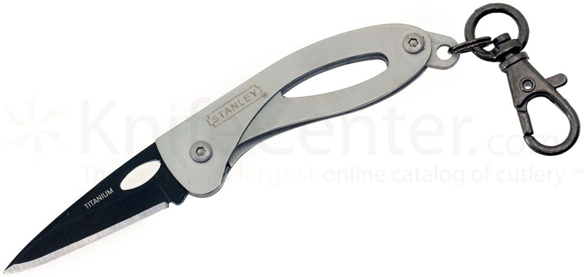 Coast Cutlery Keychain Folder with Stanley Logo, 1-1/2 Black Blade,  Stainless Steel Handles - KnifeCenter - ST115 - Discontinued