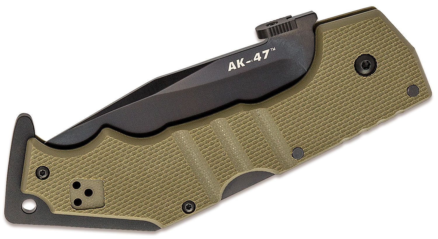 Cold Steel 58MVG AK-47 Folding Knife 3.5 S35VN Black DLC Blade, OD Green  G10 Handles - KnifeCenter - Discontinued