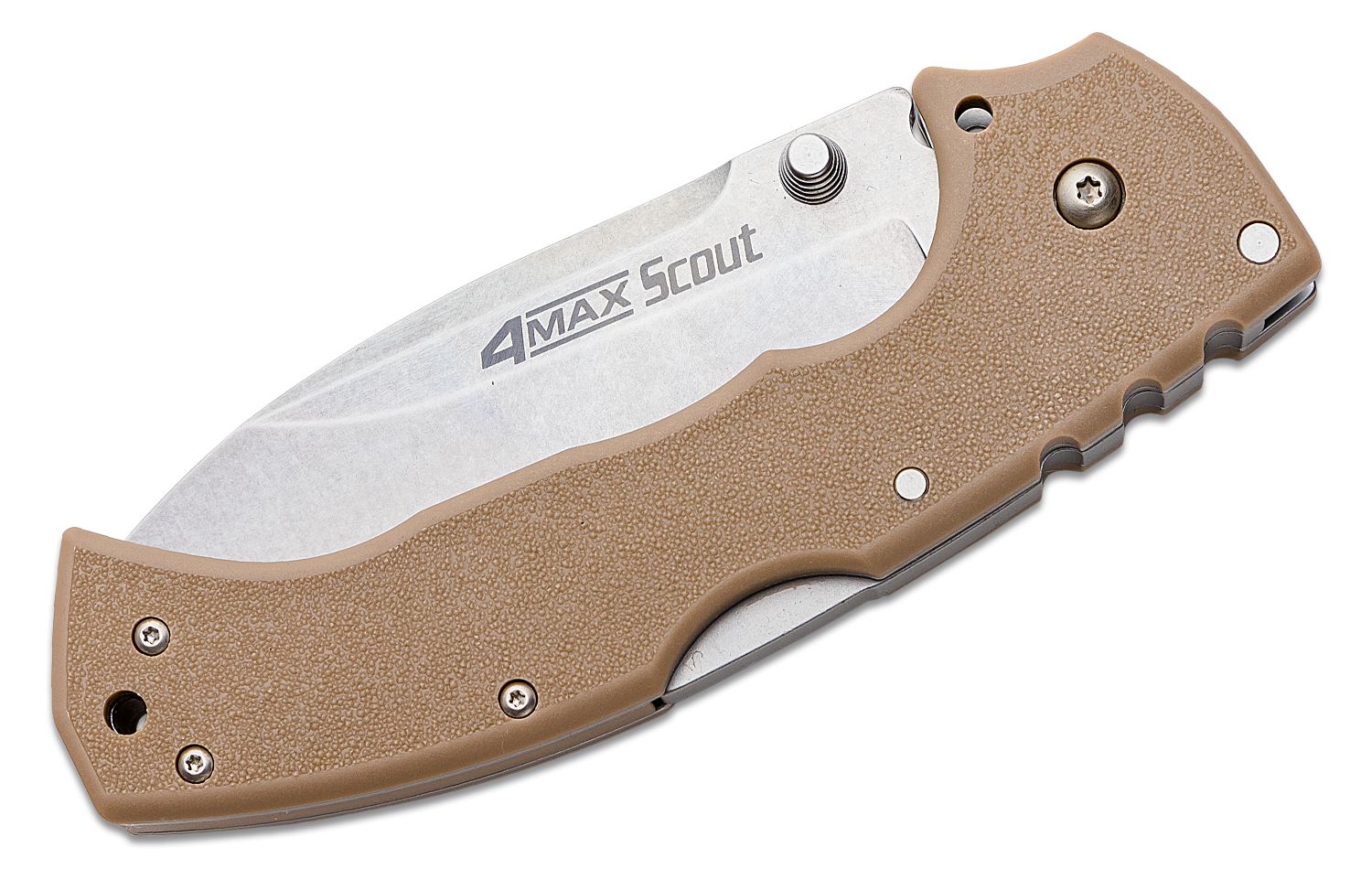 Cold Steel 62rq Dtsw 4 Max Scout Folding Knife 4 Aus 10a Stonewashed Blade Desert Tan Griv Ex