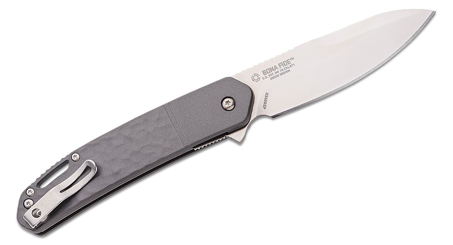 Columbia River CRKT K540GXP Ken Onion Bona Fide Flipper Knife 3.586 D2  Satin Plain Blade, Gray Aluminum Handles - Field Strip Gen II Technology -  KnifeCenter