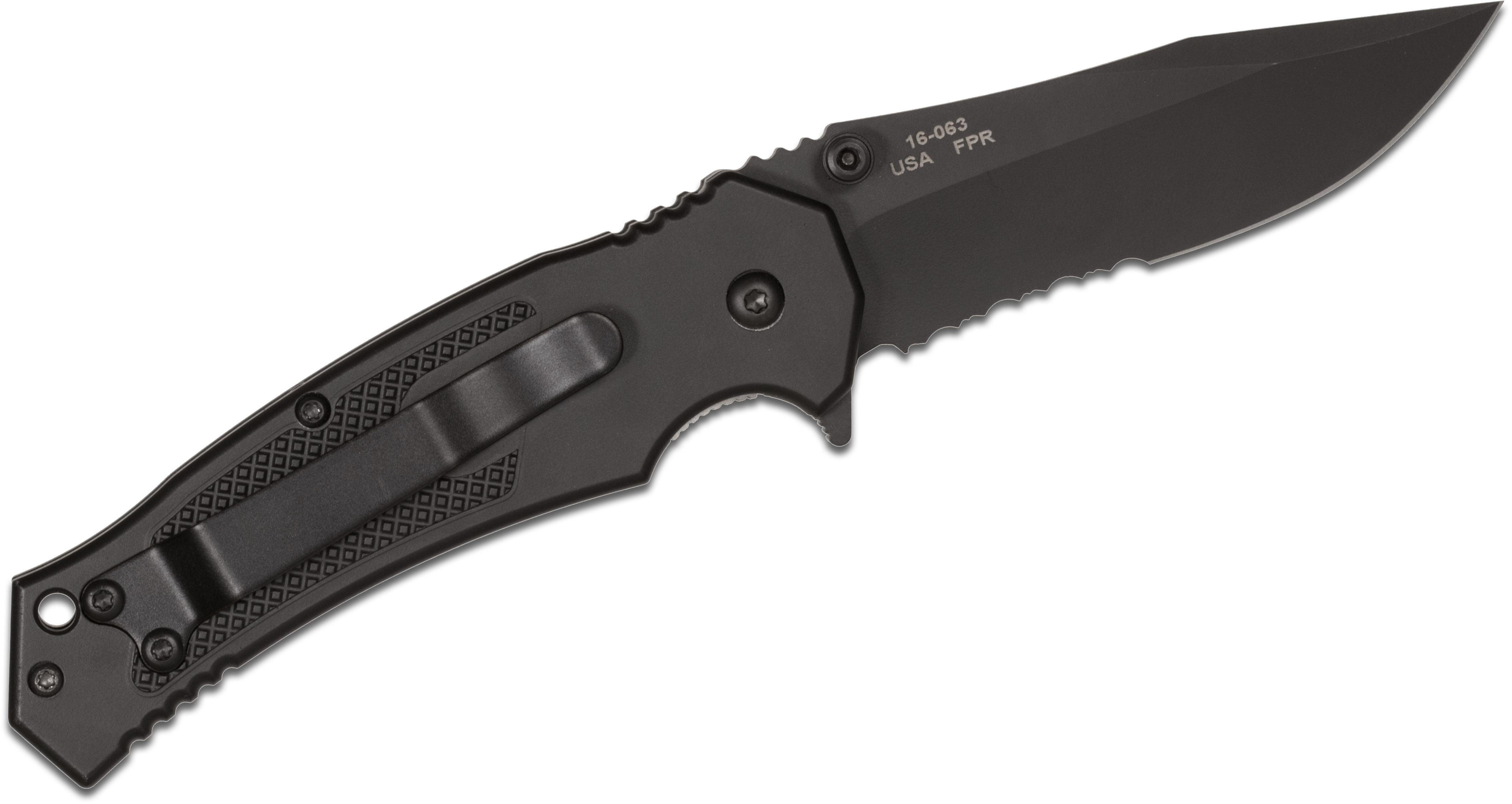 Combative Edge M1/X Assisted Flipper 3.2" S90V Black Clip Point Combo ...