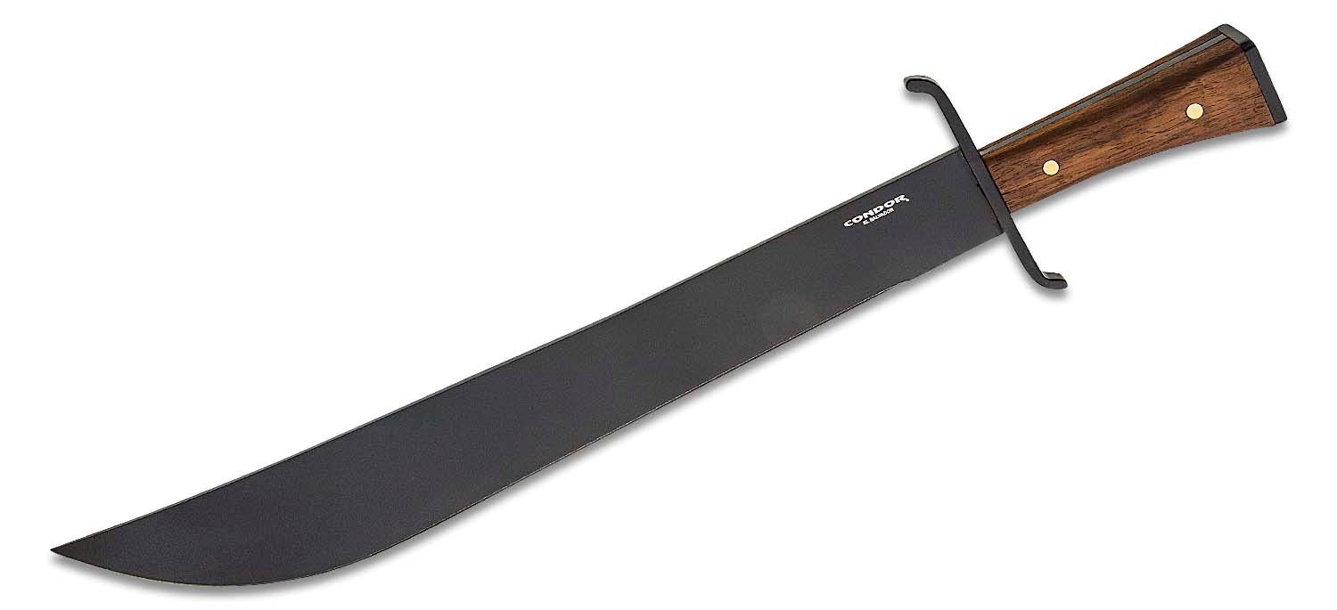 Condor Tool & Knife CTK1822-16HC German Aviator Machete 15.92" 1075 Carbon Steel Blade, Walnut Handle, Canvas - KnifeCenter