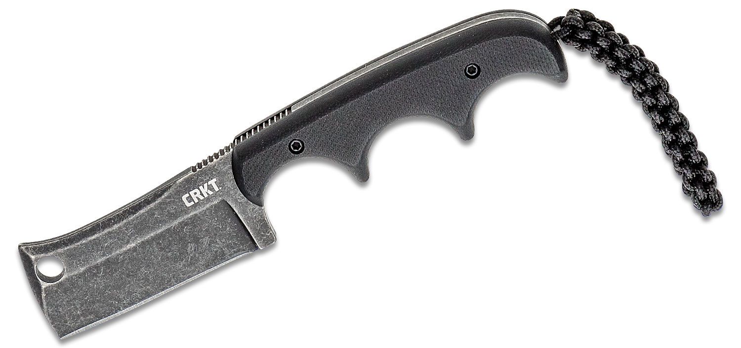 Columbia River CRKT 2383K Folts Minimalist Cleaver Blackout Fixed Blade  Neck Knife 2.131 Black Stonewashed, G10 Handles, Thermoplastic Sheath -  KnifeCenter