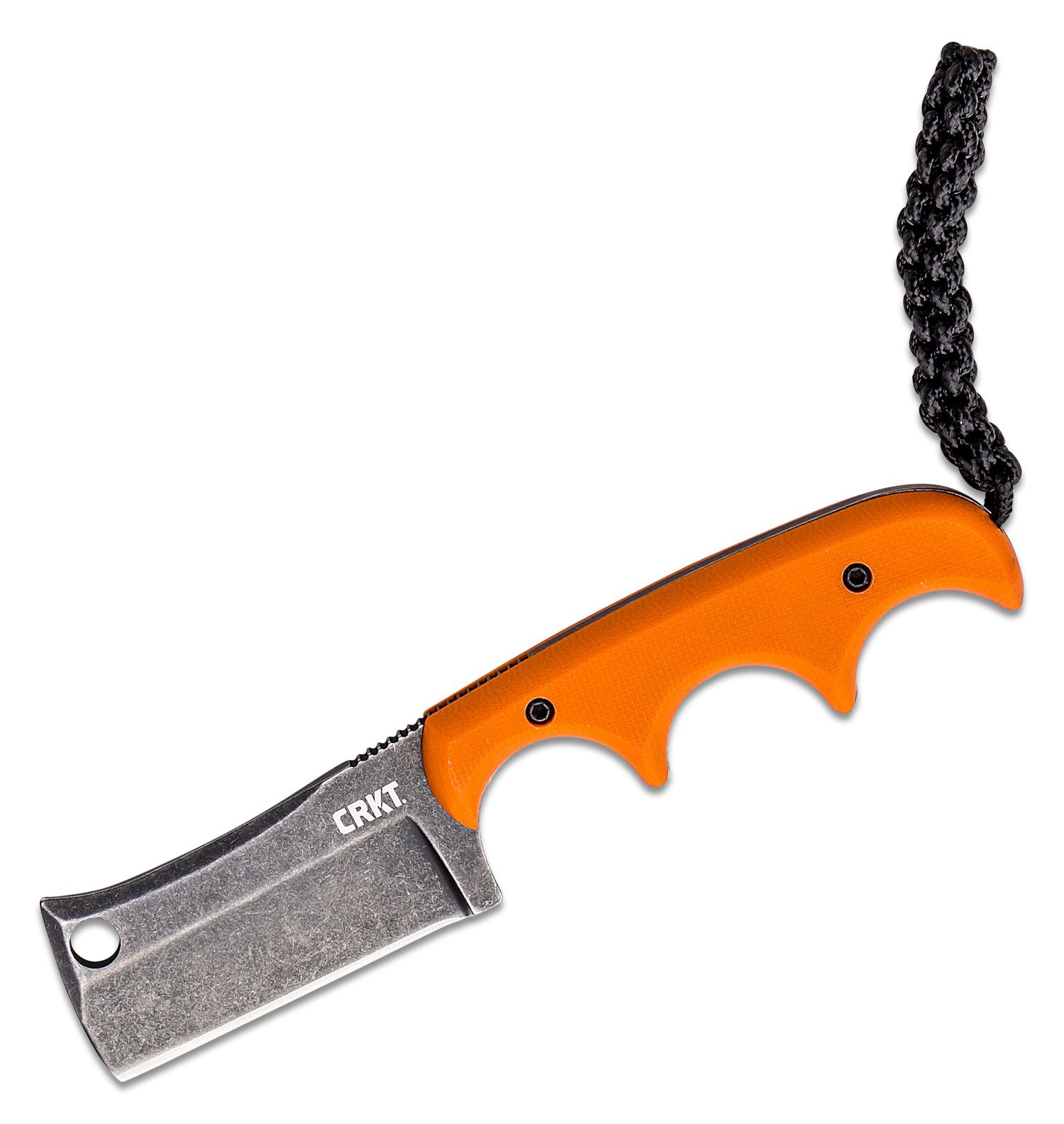 Columbia River CRKT 2383OK Folts Minimalist Cleaver Fixed Blade Neck Knife  2.131 D2 Black Blade, Orange G10 Handles, Thermoplastic Sheath -  KnifeCenter