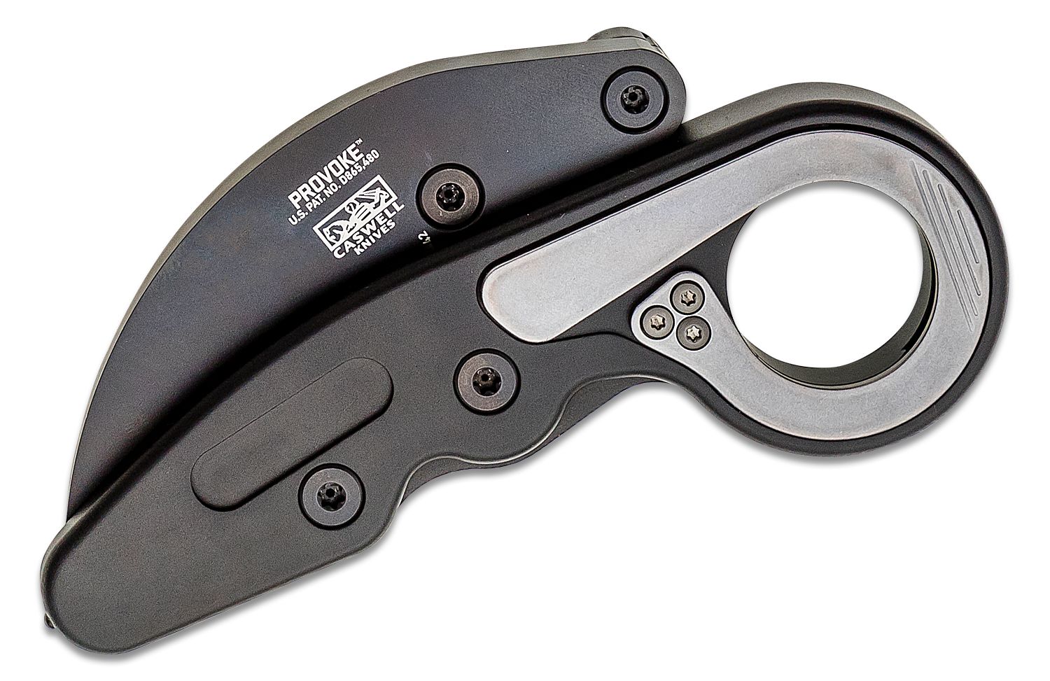 Columbia River CRKT 4042 Kinematic Provoke First Responder Folding Karambit  2.41 D2 Black TiNi Blade, Black Aluminum Handles with Ceramic Glass  Breaker, Boltaron Sheath Included - KnifeCenter