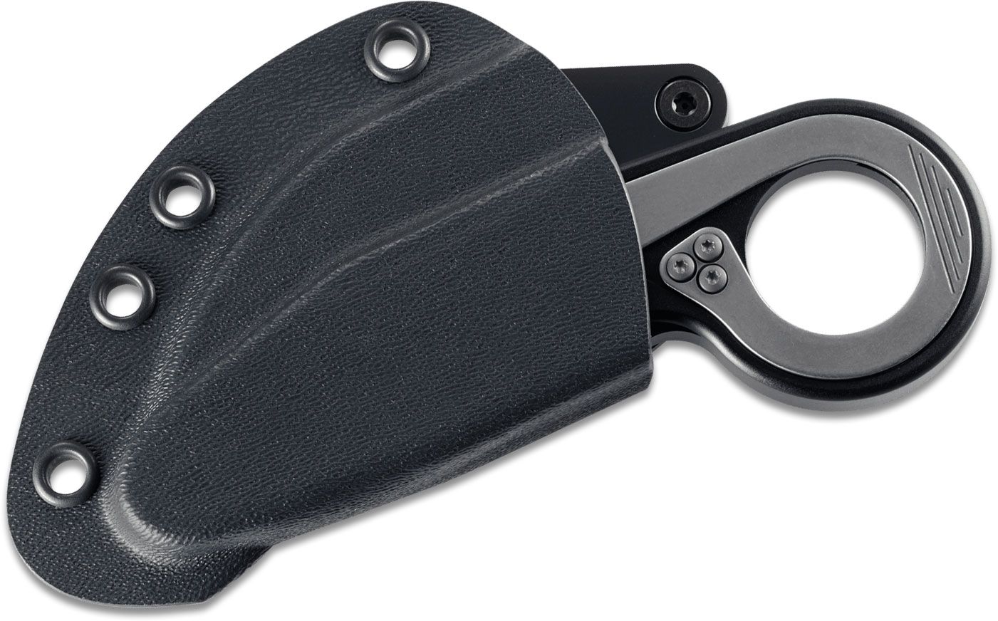 Columbia River CRKT 4042 Kinematic Provoke First Responder Folding Karambit  2.41 D2 Black TiNi Blade, Black Aluminum Handles with Ceramic Glass  Breaker, Boltaron Sheath Included - KnifeCenter