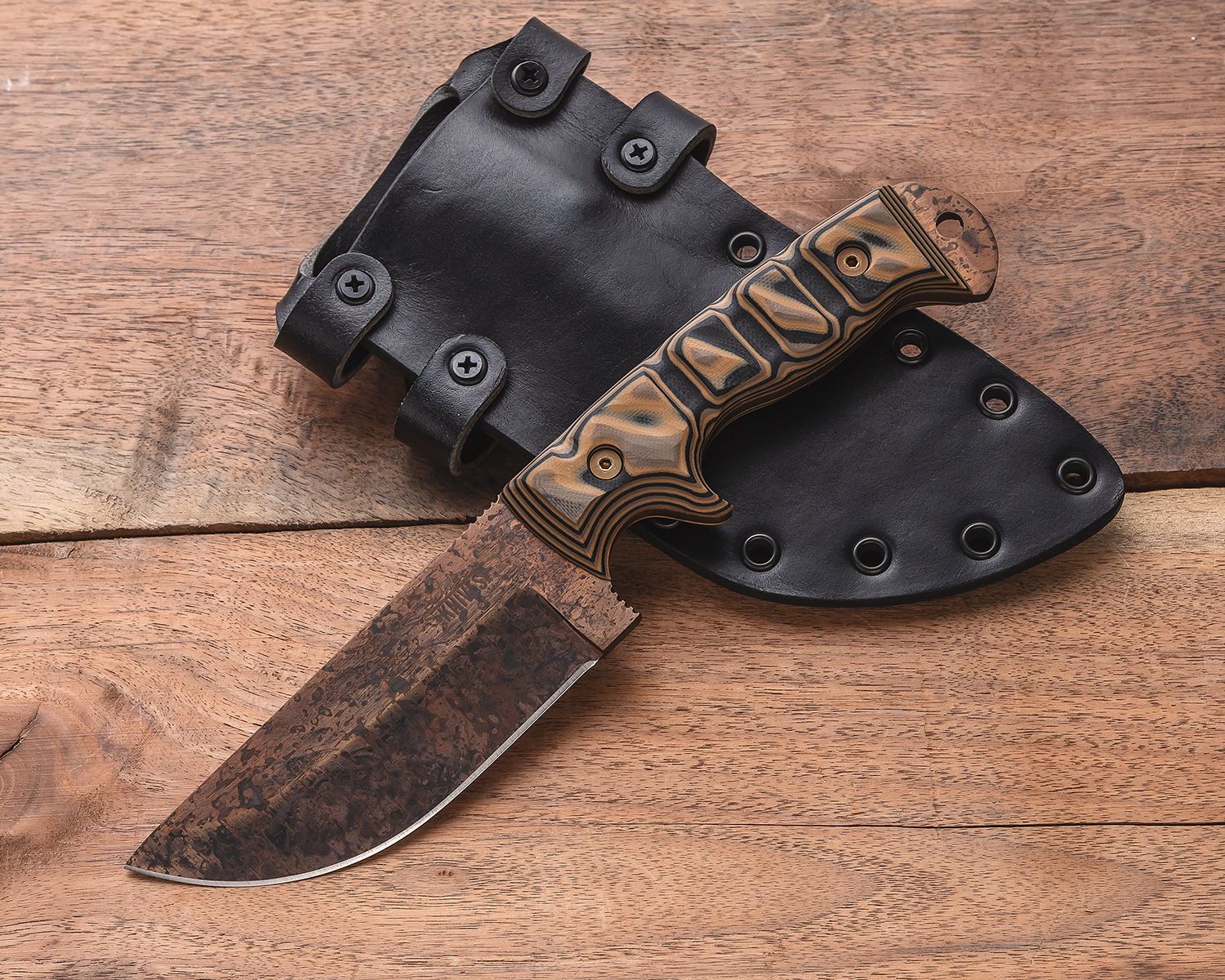 Dawson Knives Big Bear Arizona Copper 3V Two-Tone Carbon Fiber