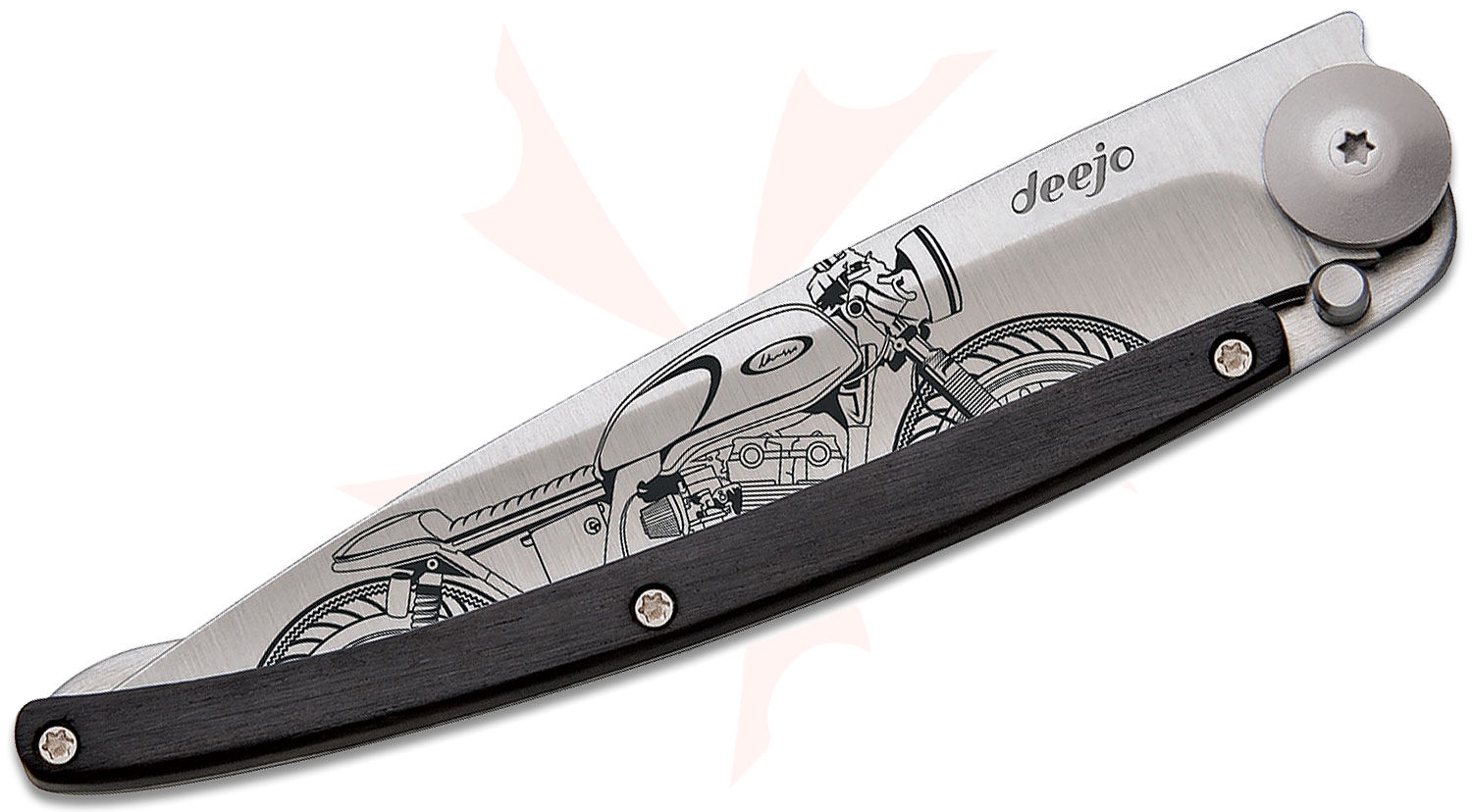 ディージョ tatoos 37g CAFE RACER-EBONY deejo Deejo Knives Tattoo Cafe Racer 37g Folding Knife 3.75