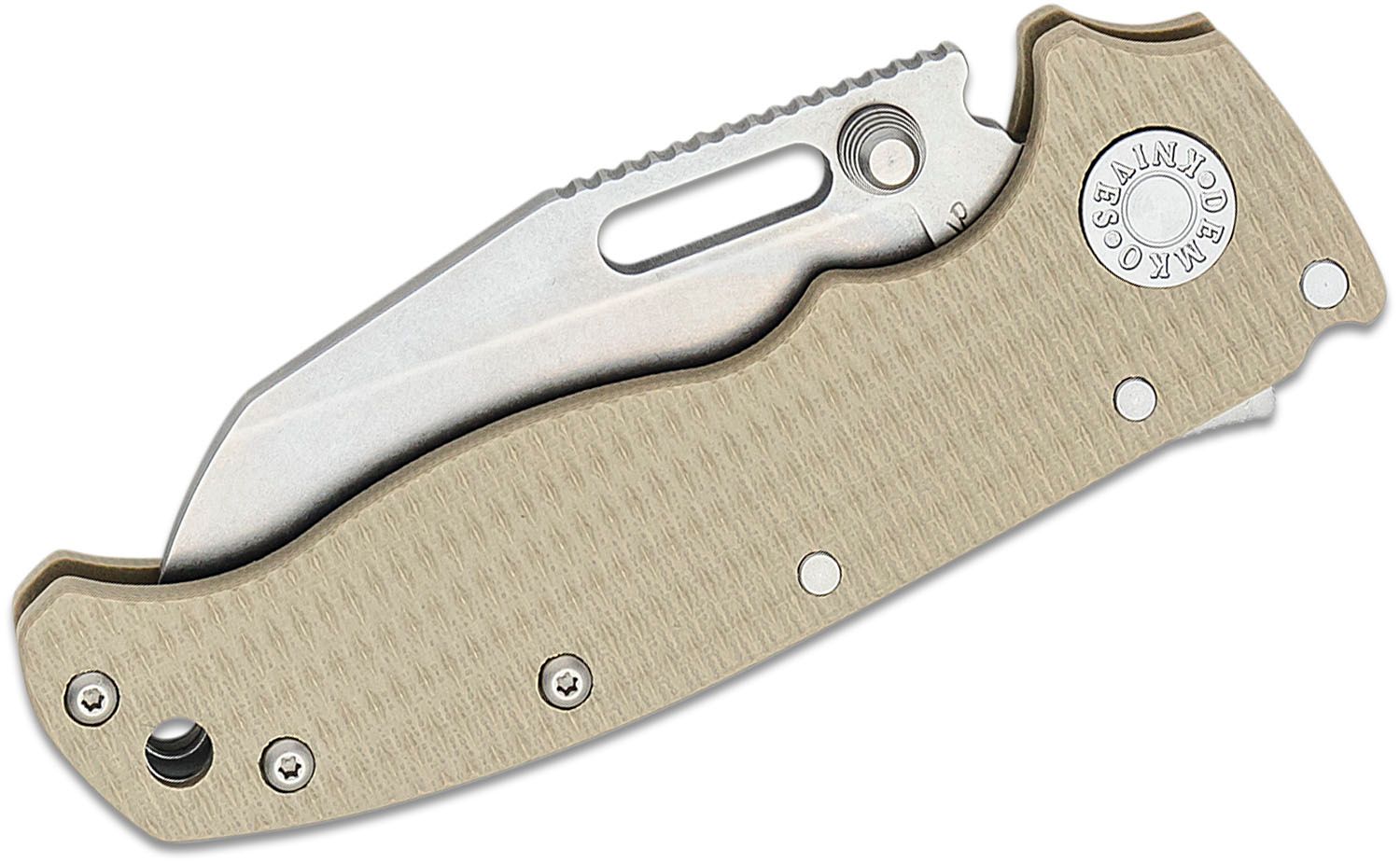 Demko AD-20.5 Shark Lock Tan G10 Handle Stonewash Shark Foot S35VN Blade