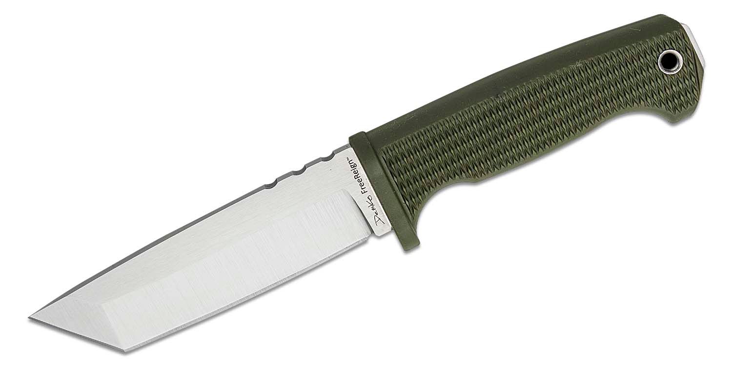 Demko FreeReign 5 Inch Tanto AUS10A Fixed Blade - OD GreenRubber Handle