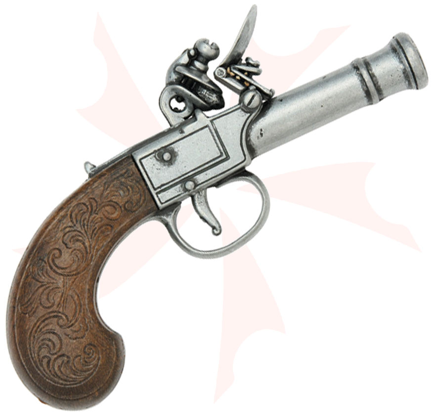 Denix Reproduction Men's Pocket Flintlock Pistol In Gray Finish