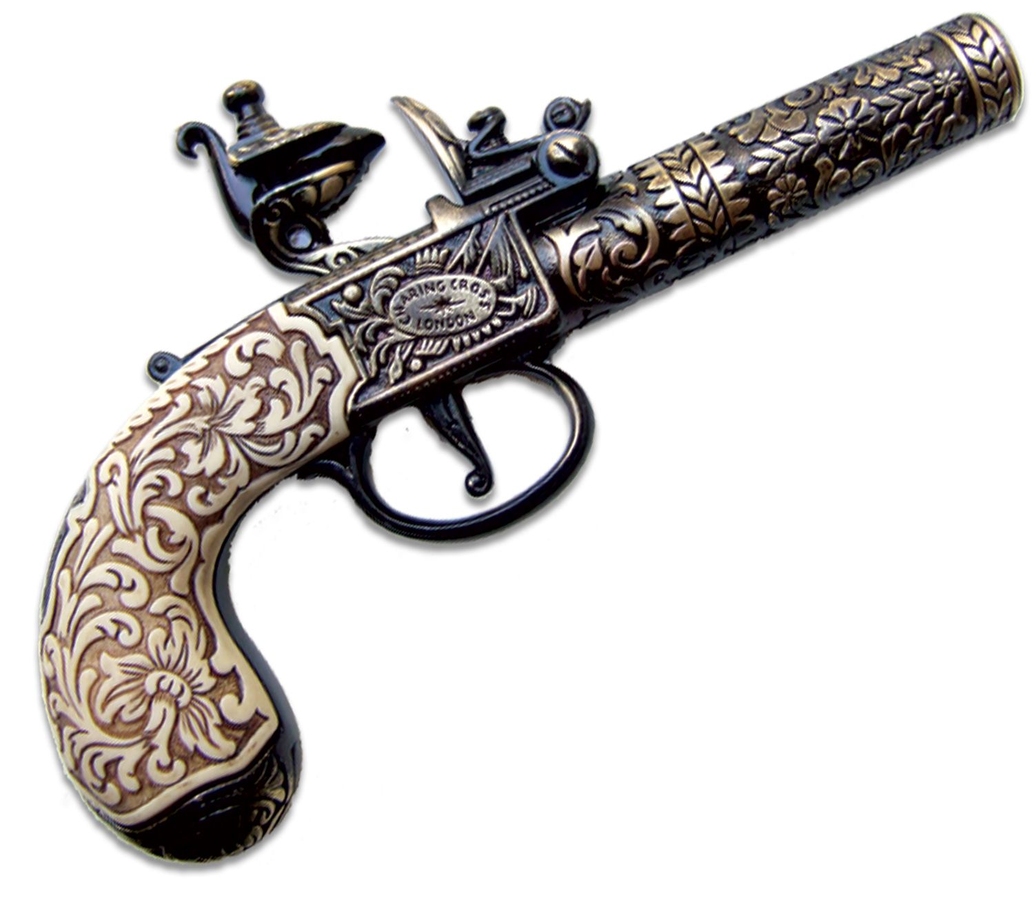 Denix Reproduction 1795 London Flintlock Pocket Pistol, Non-Firing