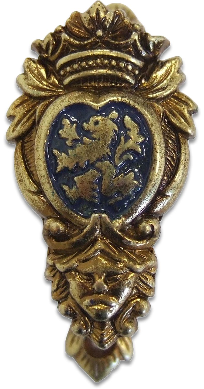 Denix 2-Piece Heraldic Crest Wall Hanger, Brass - KnifeCenter - 22-23L