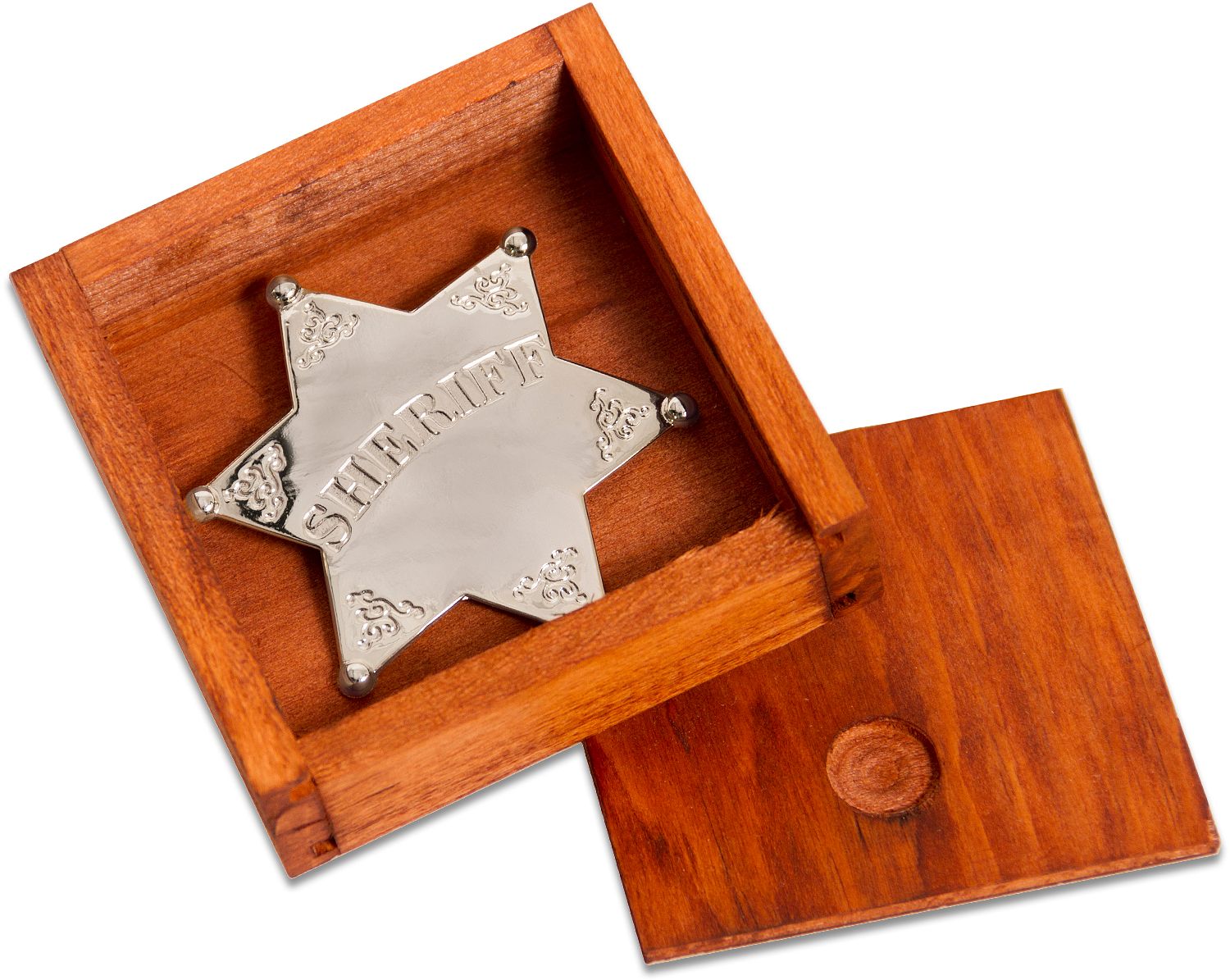 Denix Replica Sheriff's Badge with Display Box, Silver Plated - KnifeCenter  - 9101