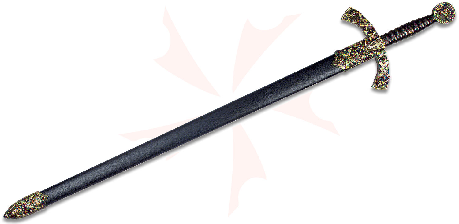Denix Reproduction 12th Century Knights Templar Sword, Nickel