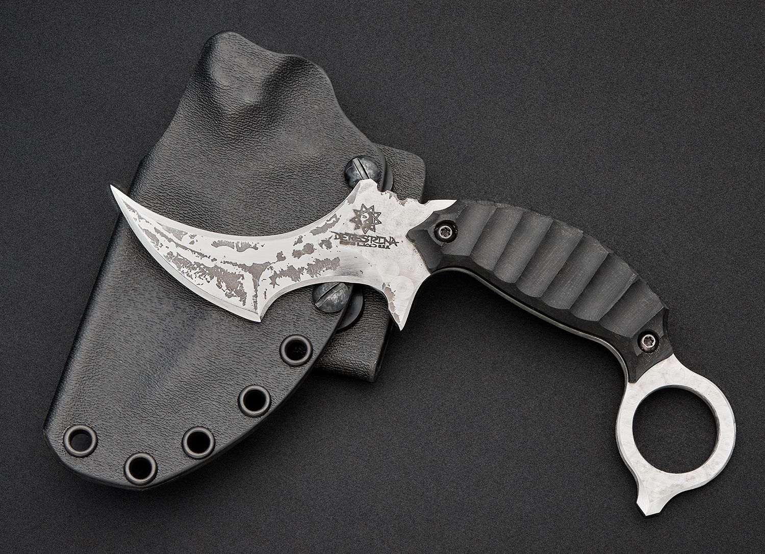 Rich Derespina Custom Fang Pikal Karambit Fixed Blade Knife 3.42 ...