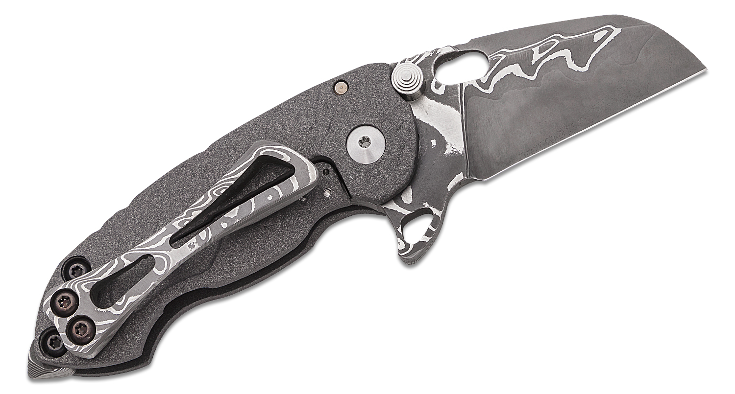 DireWare Custom SMini Flipper Knife 2.875" Nichols LowLayer Damascus