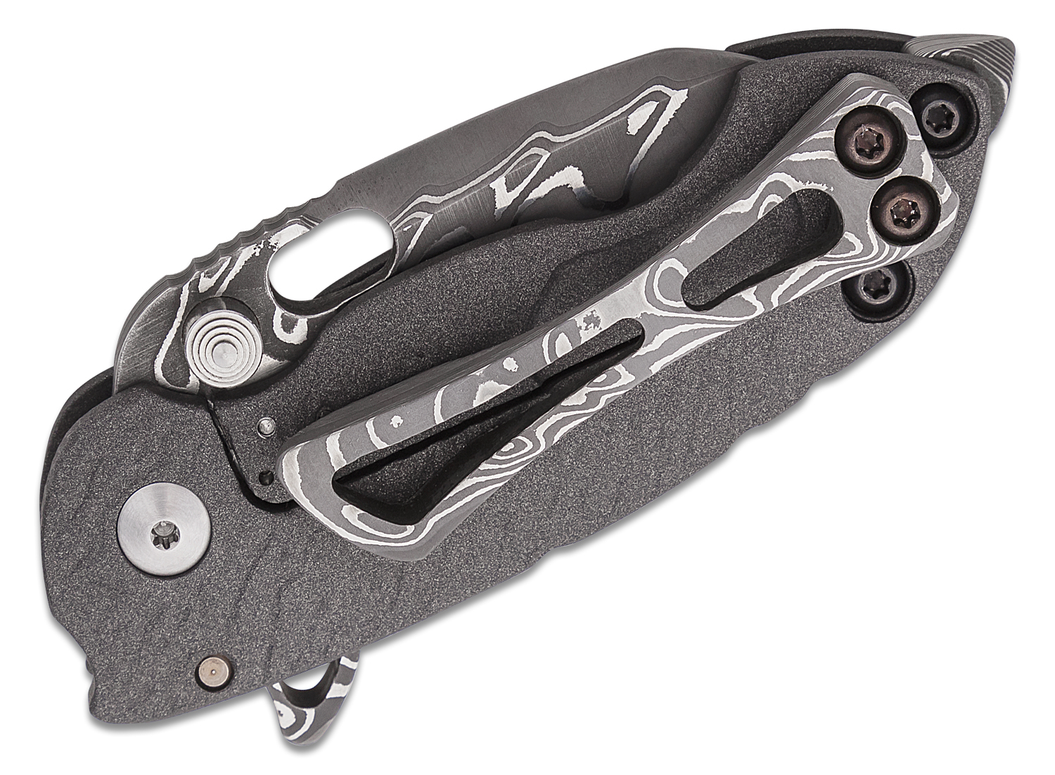 DireWare Custom SMini Flipper Knife 2.875" Nichols LowLayer Damascus