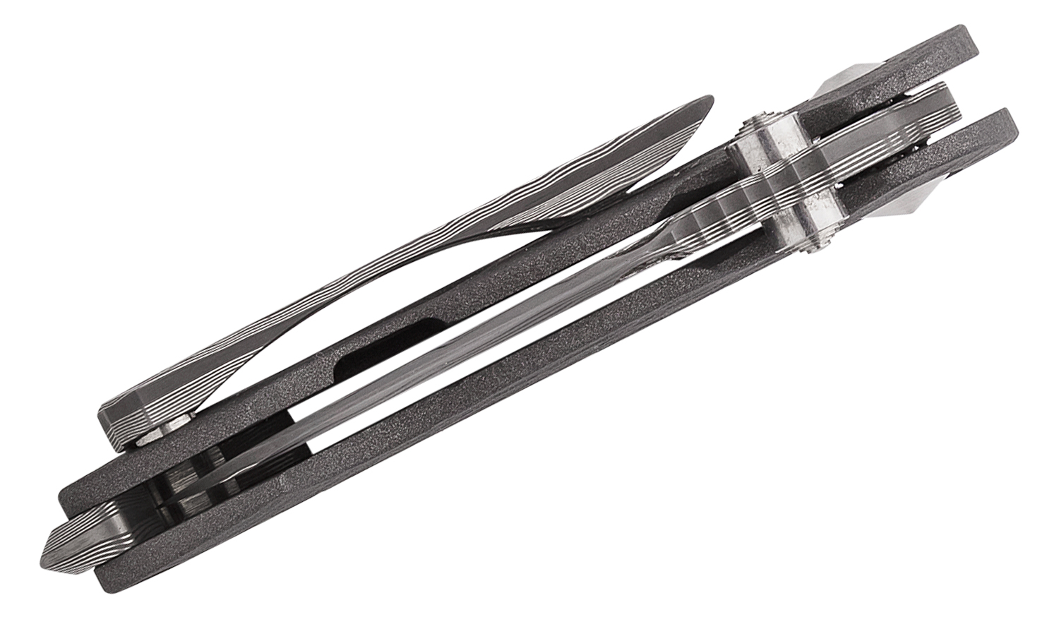 DireWare Custom SMini Flipper Knife 2.875" Nichols LowLayer Damascus