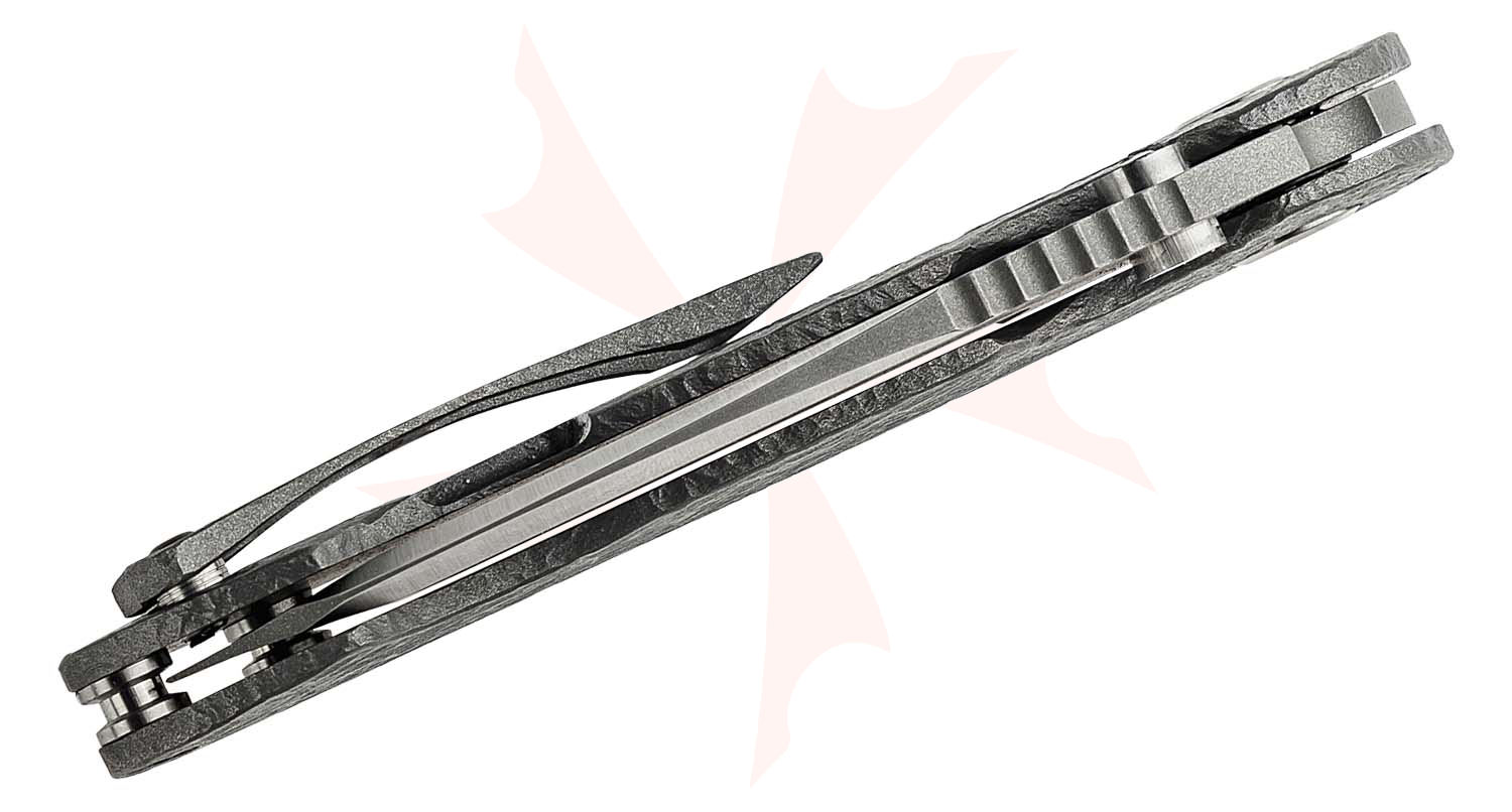 DireWare Custom SOLO V5 Flipper Knife 3.75" CPMS110V Satin/Blasted Non