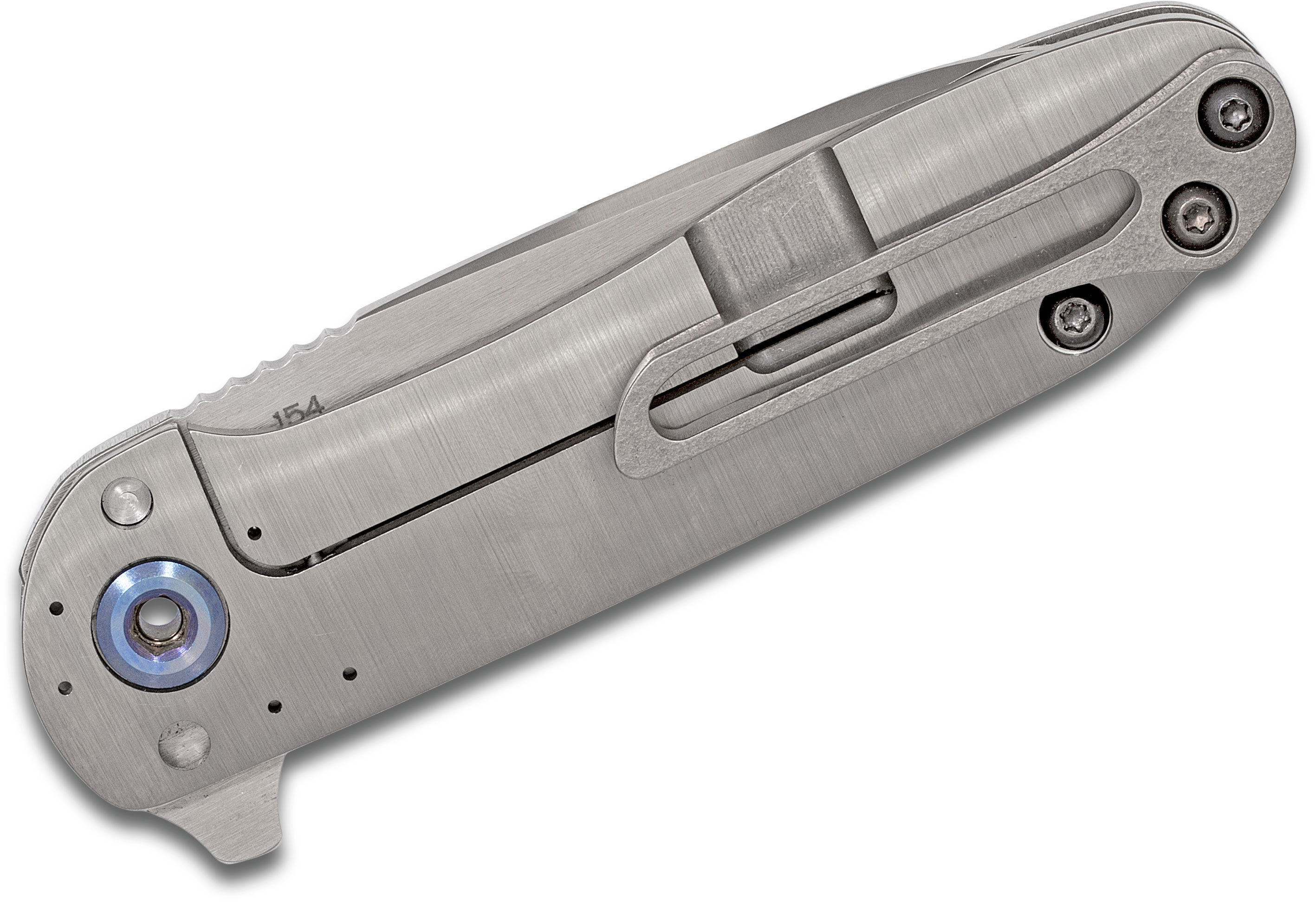 DireWare Custom Tailwhip V2 Flipper 3.75" CPM154 Drop Point Blade, Titanium Handles with