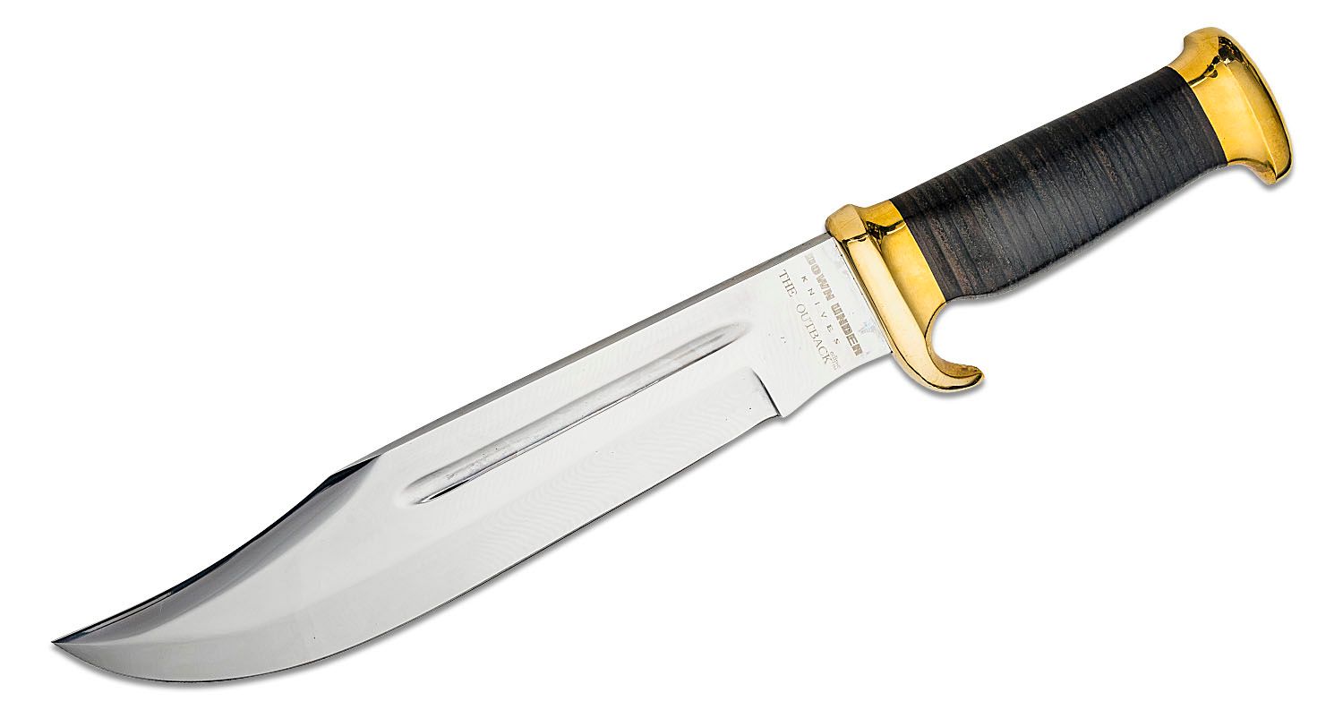 Down Under Knives Outback Eclipse Fixed Knife 11" 1095HC Polished Bowie ...