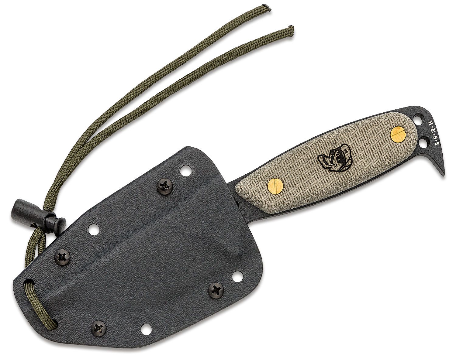 Green DPx - HEST Gear Handles Micarta Original Blade, Rowen - DPHSX101 KnifeCenter Fixed - Discontinued by