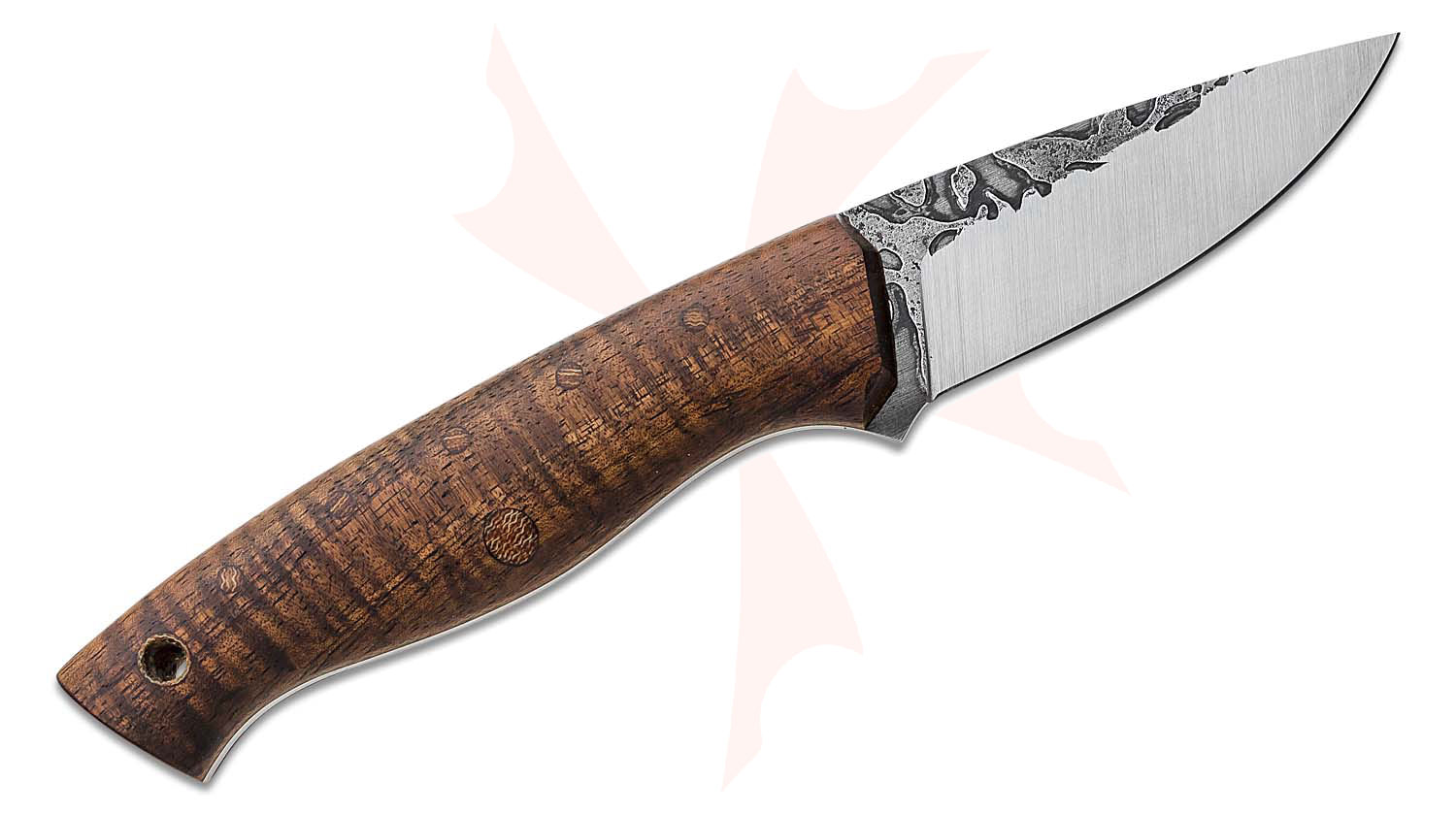 Dragonfly Blade Works Spitfire 2.9" A2 Fixed Blade, Curly Hawaiian Koa