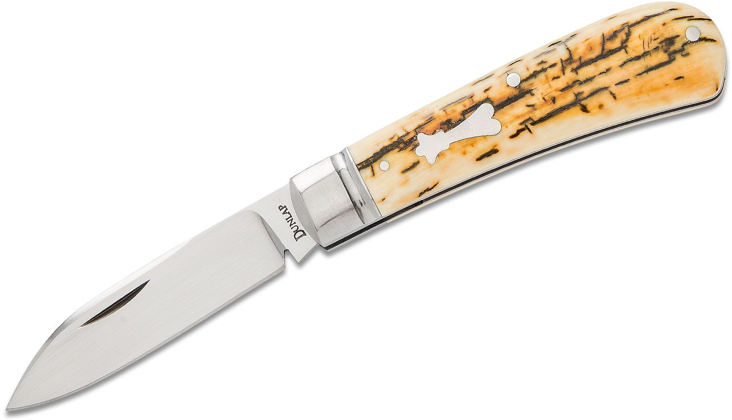 Jim Dunlap Custom Dog Leg Jack Traditional Folding Knife, CPM-154 Hand  Rubbed Satin Blades, Fossilized Mammoth Bark Handles with Stainless Steel  Bolsters - KnifeCenter - Discontinued