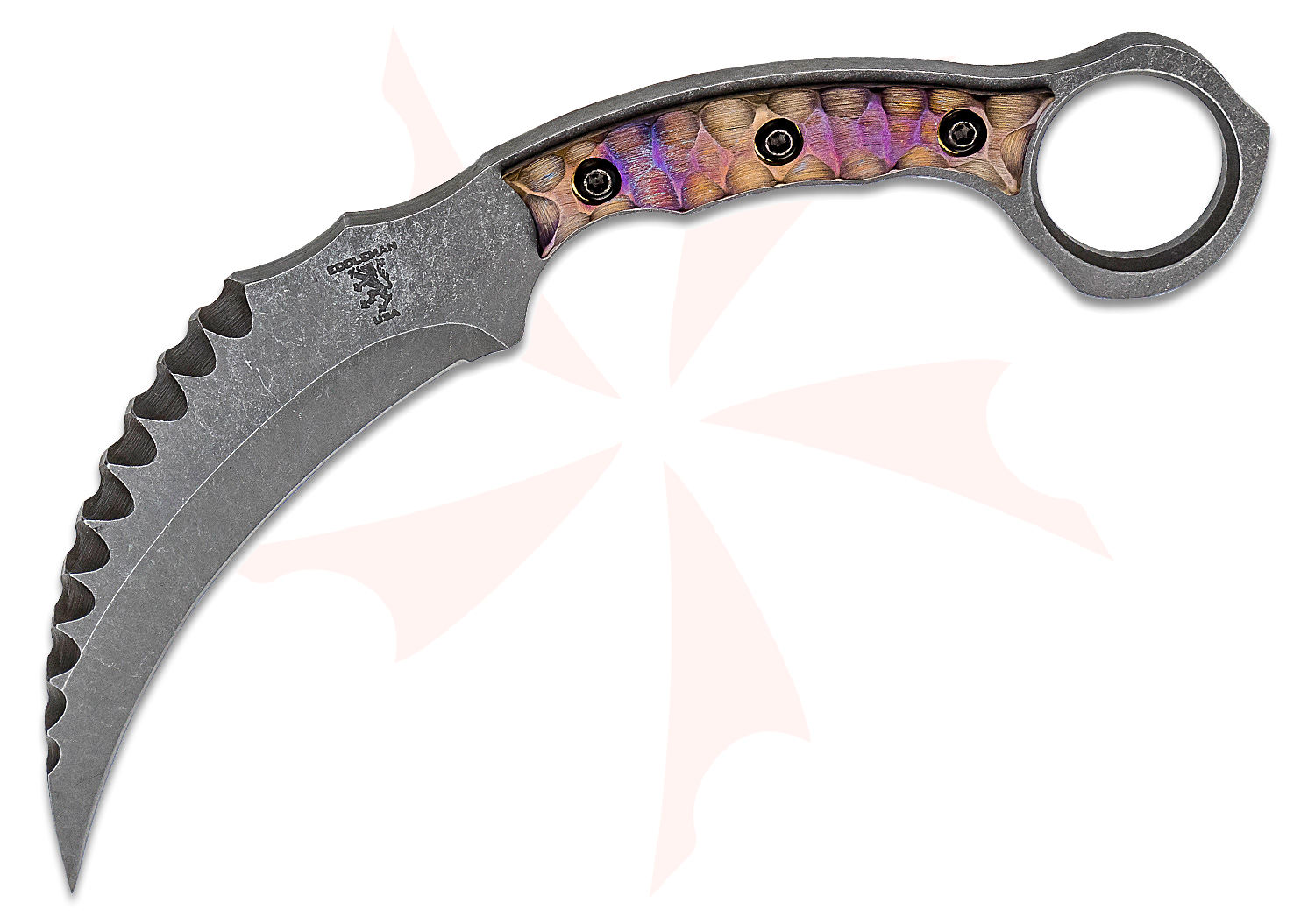Sam Eddleman Custom Gator Spine Karambit Fixed Blade Knife 4.375