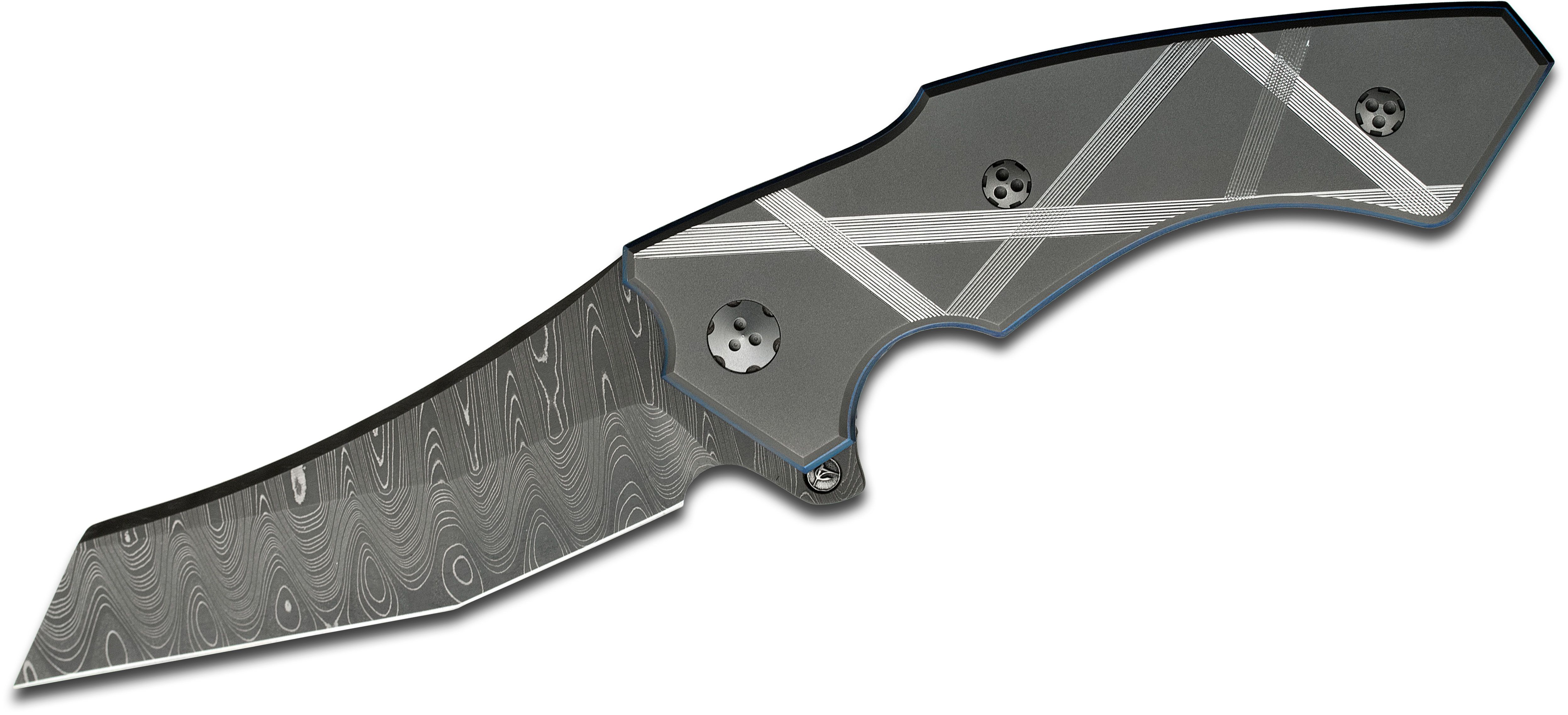 Aiko Black (あいこ, アイコ) Damascus Steel Knife with Coloured Black Resin Handle - 8pcs Set | Santoku Knife