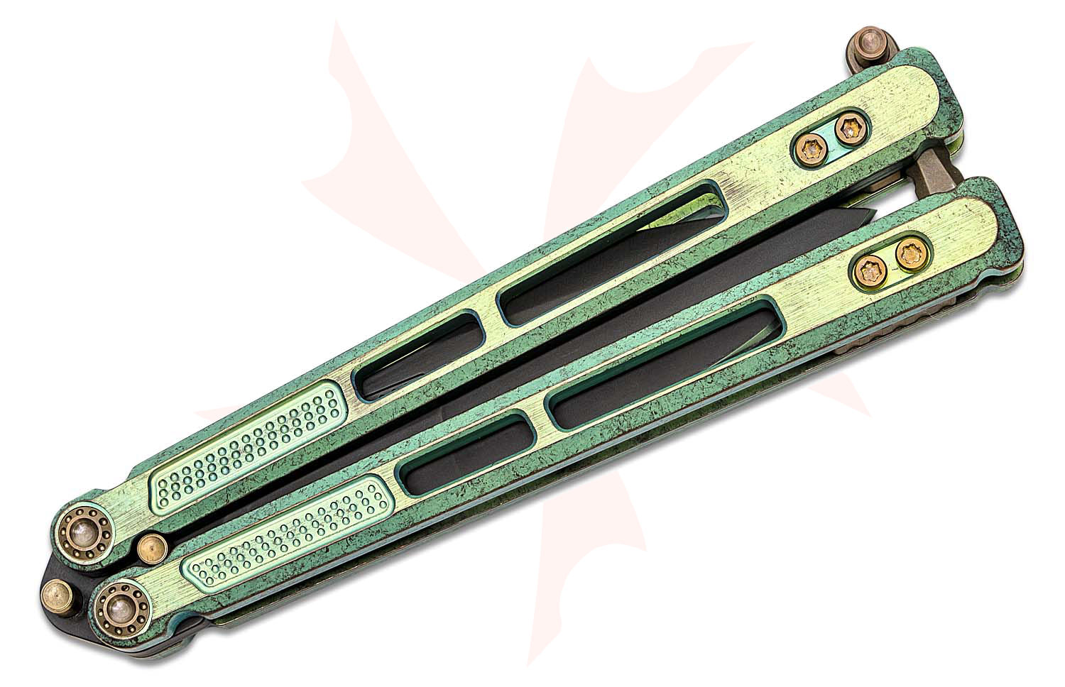 EOS Trident Balisong Butterfly Knife 4.15" S30V Black Harpoon Blade