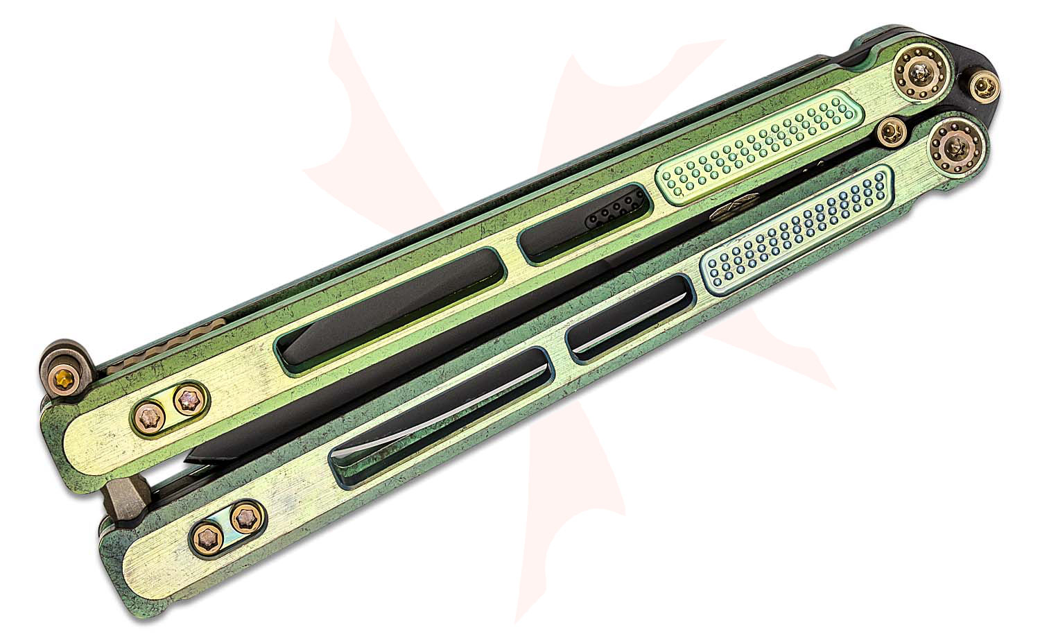 EOS Trident Balisong Butterfly Knife 4.15" S30V Black Harpoon Blade