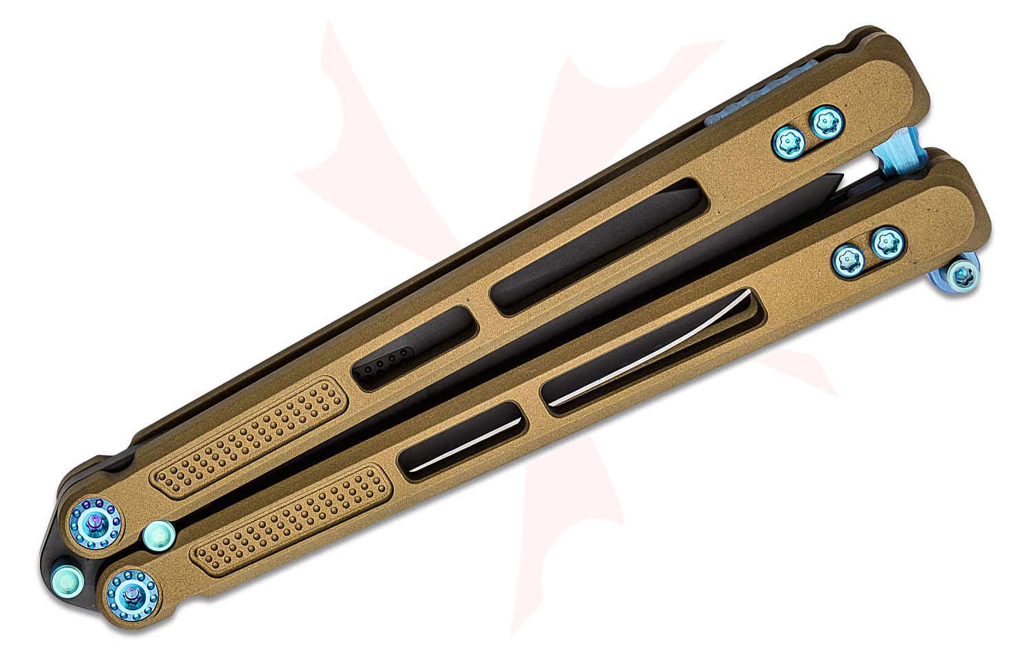 EOS Trident Balisong Butterfly Knife 4.15" S30V Black Harpoon Blade