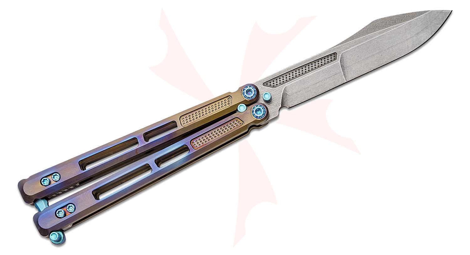 EOS Trident Balisong Butterfly Knife 4.15" S30V Stonewashed Harpoon