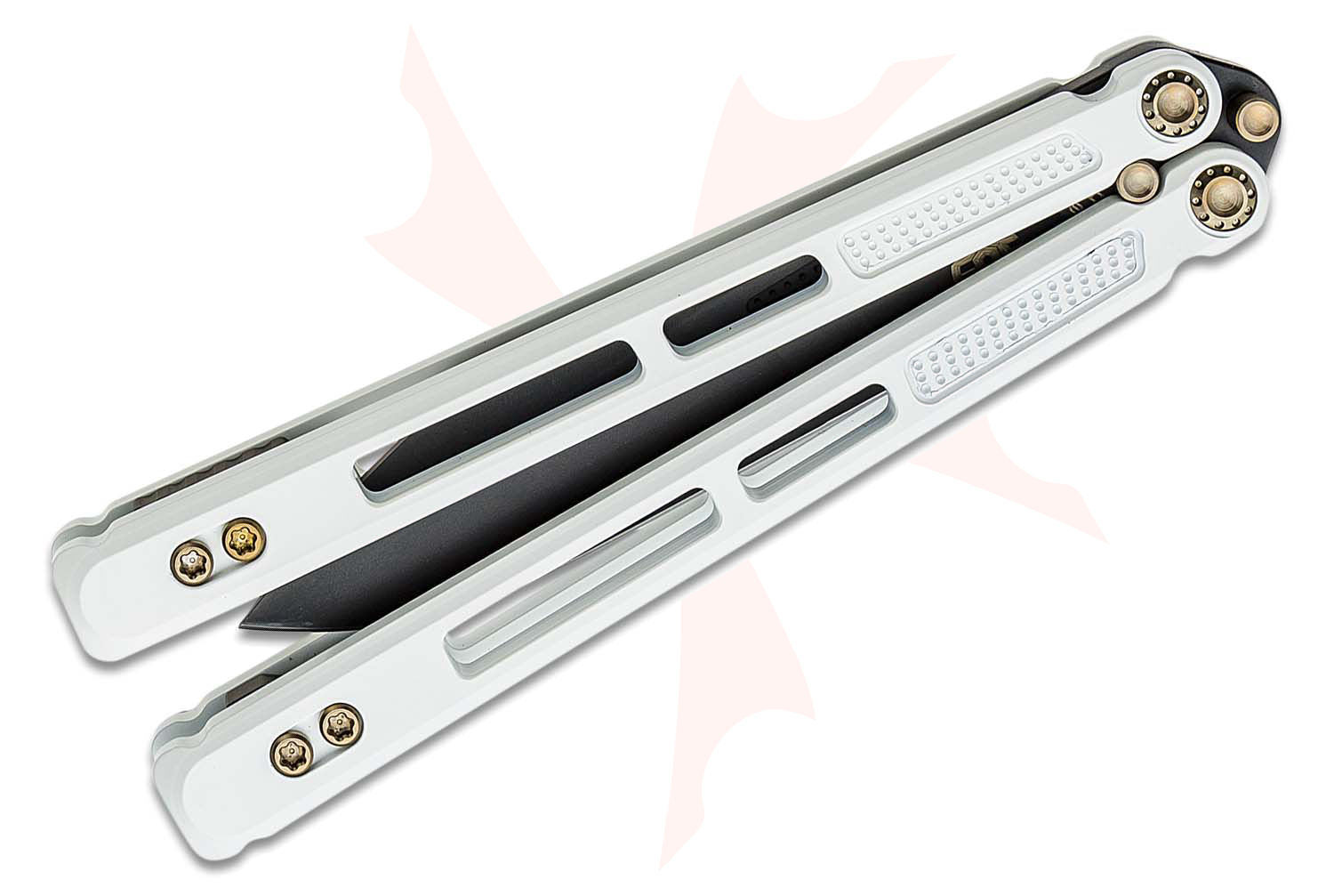 EOS Trident Balisong Butterfly Knife 4.15" S30V Black Harpoon Blade