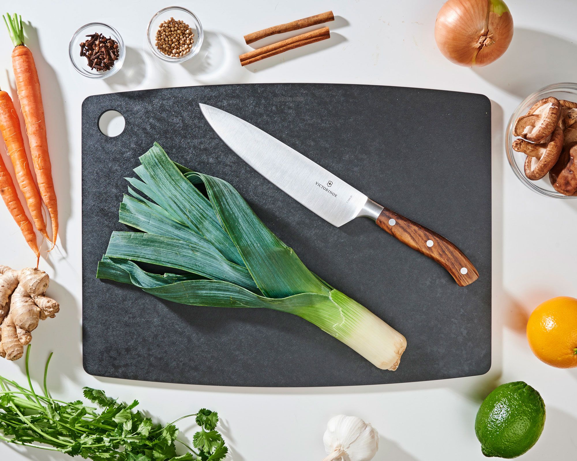 Epicurean Gourmet Series Wood Fiber Cutting Board, Natural/Slate, 17.5 x  13 - KnifeCenter - 003-18130102