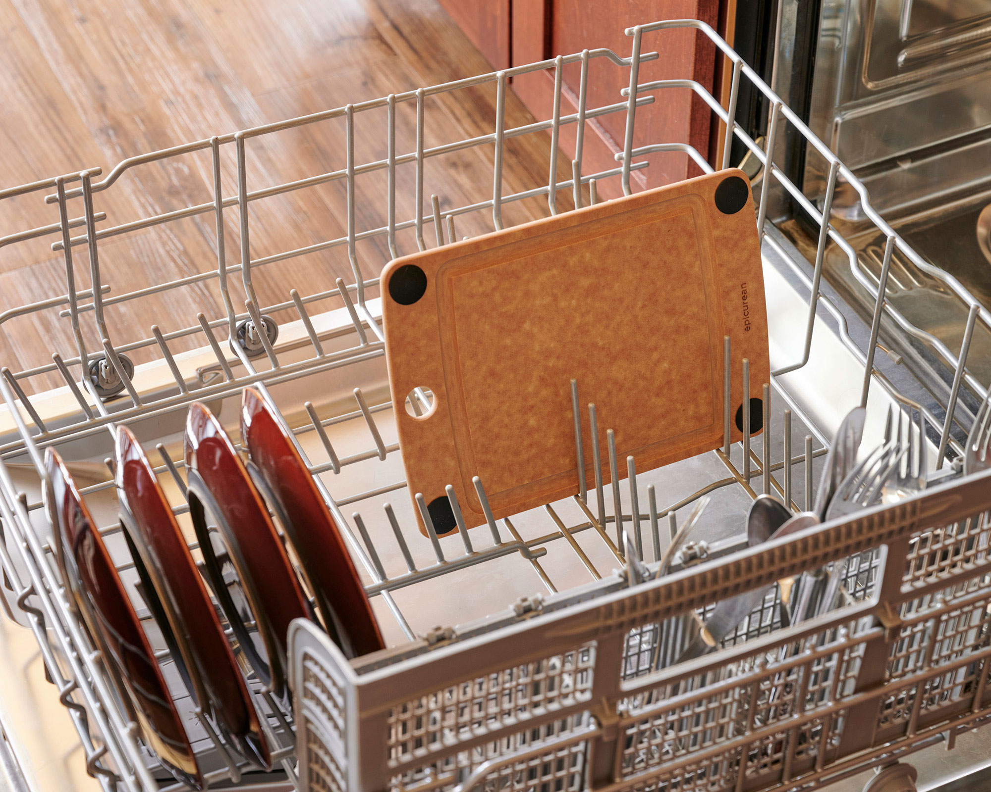 Epicurean AllInOne Wood Fiber Cutting Board, Natural/Black Feet, 10