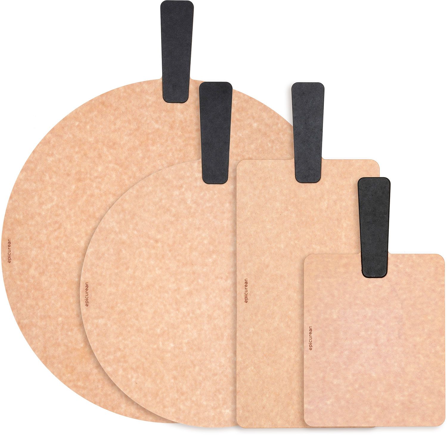 Epicurean Handy Plus Wood Fiber Cutting/Serving Board, Natural/Slate, 17.5  inch Round