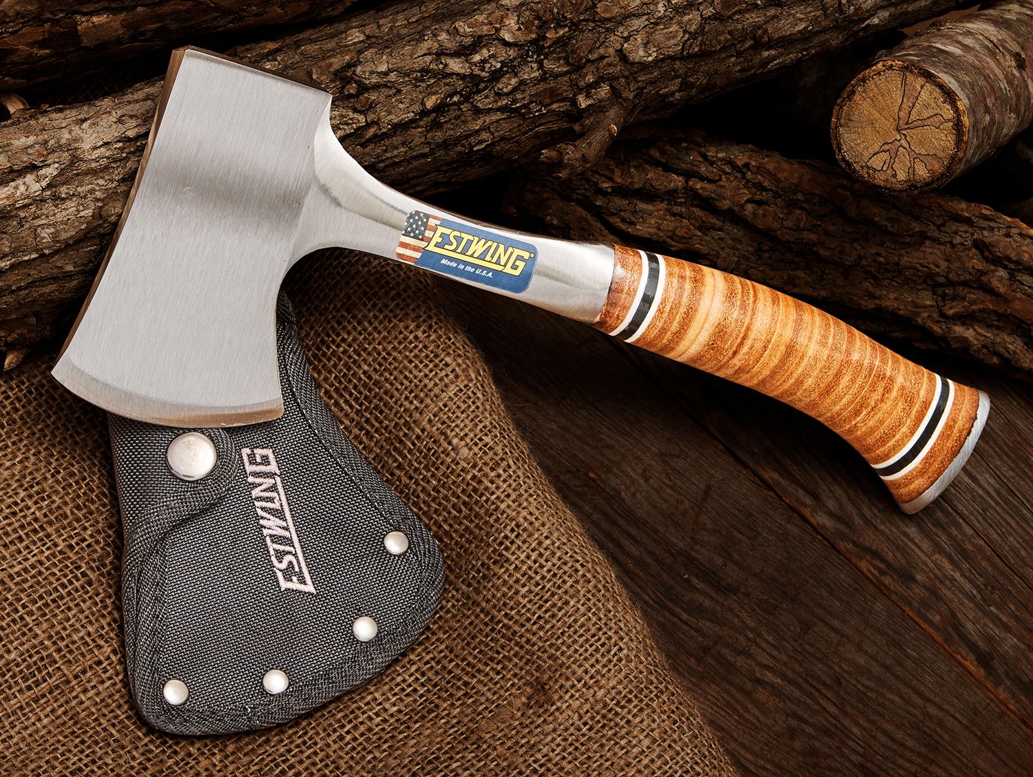 Axe Stacked Leather Handle, Estwing Leather Sportsman’s Axe