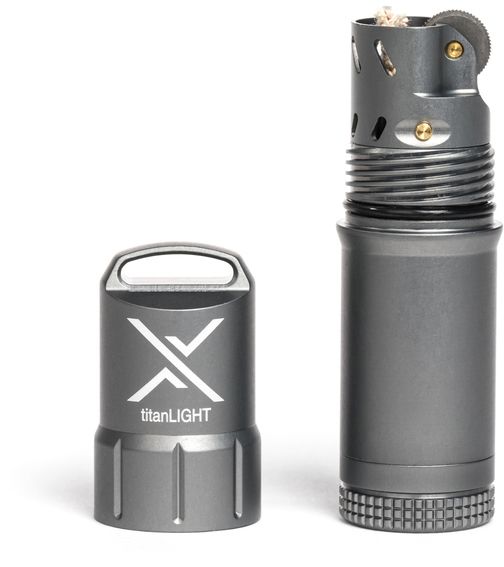 Exotac 5500 titanLIGHT Refillable Lighter, Waterproof, Gunmetal -  KnifeCenter - 005500-GUN