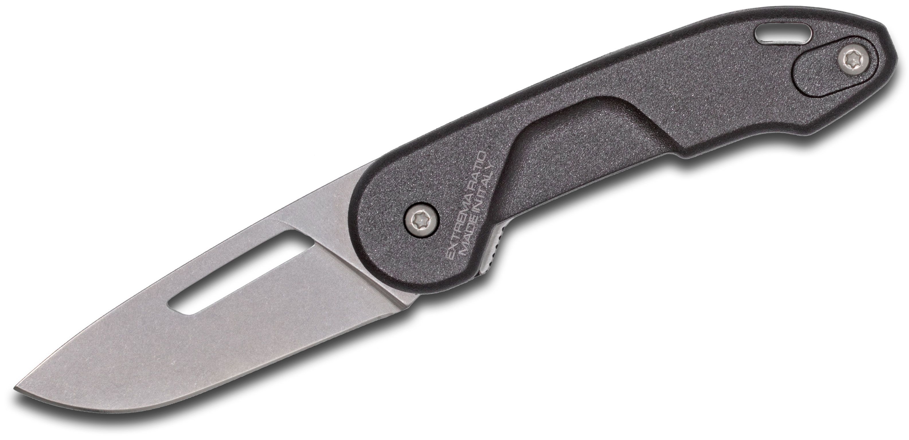 Extrema Ratio BF0 CD Folding Knife 2.25 Stonewashed N690 Blade, Black  Polymer Handles - KnifeCenter - EX0460SW