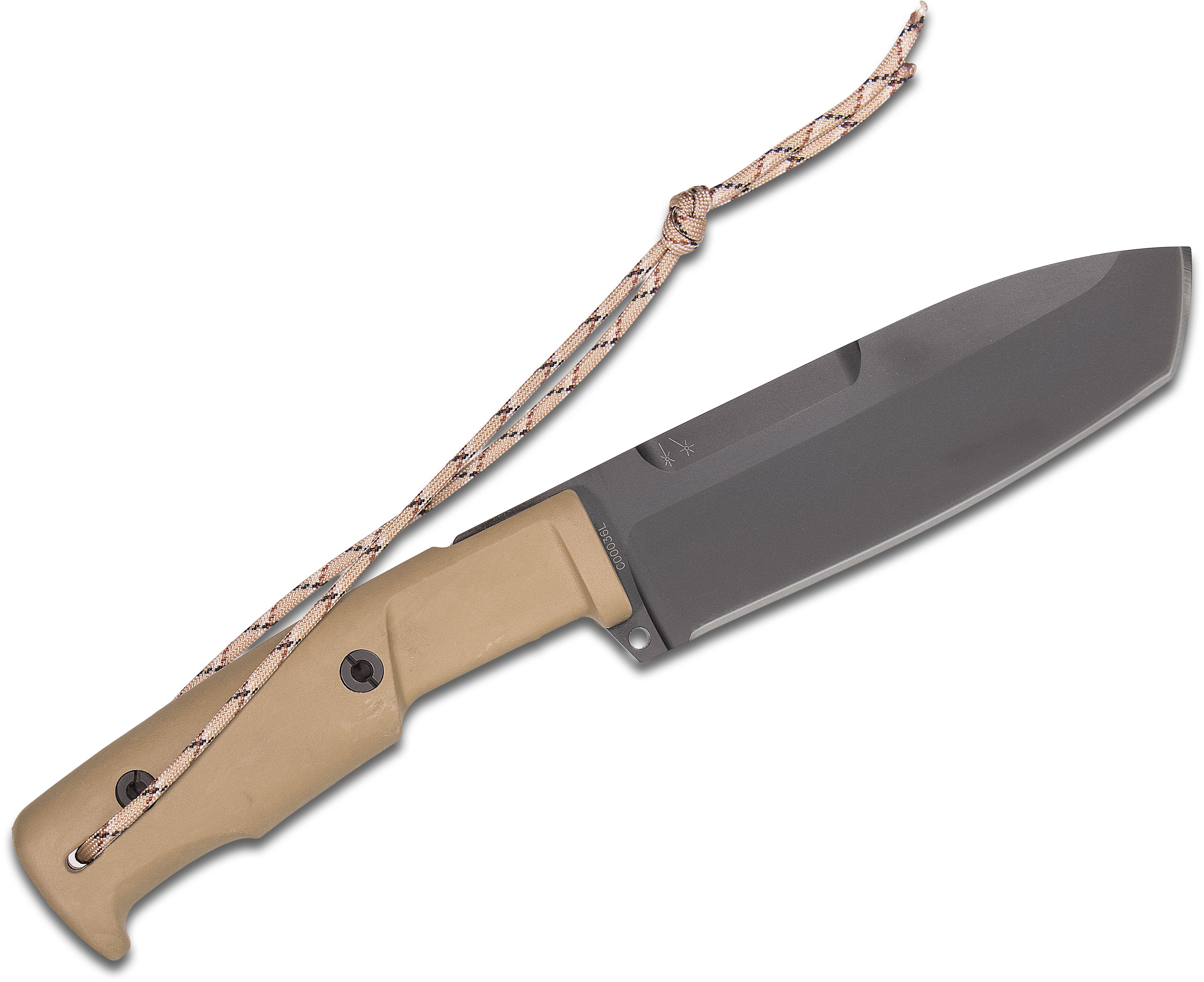 Extrema Ratio Selvan Fixed 6.1 Black N690 Plain Tanto Blade, Desert Tan  Forprene Handles, Desert Tan MOLLE Sheath - KnifeCenter - EX129SELVDKN