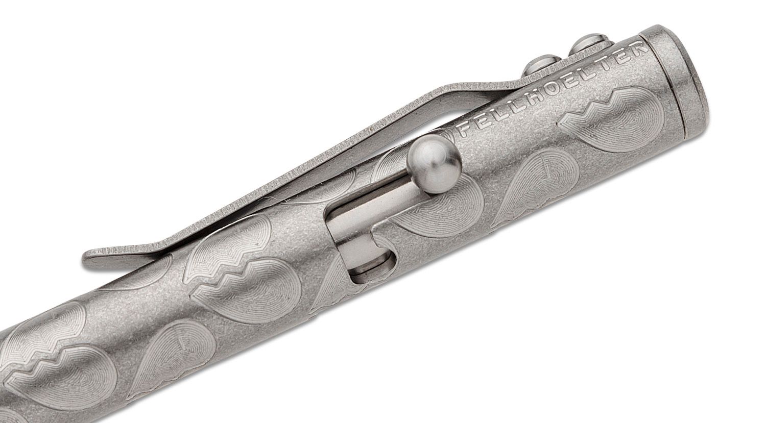 Brian Fellhoelter Custom TiBolt Broken Heart Engraved Titanium Pen, 5.5