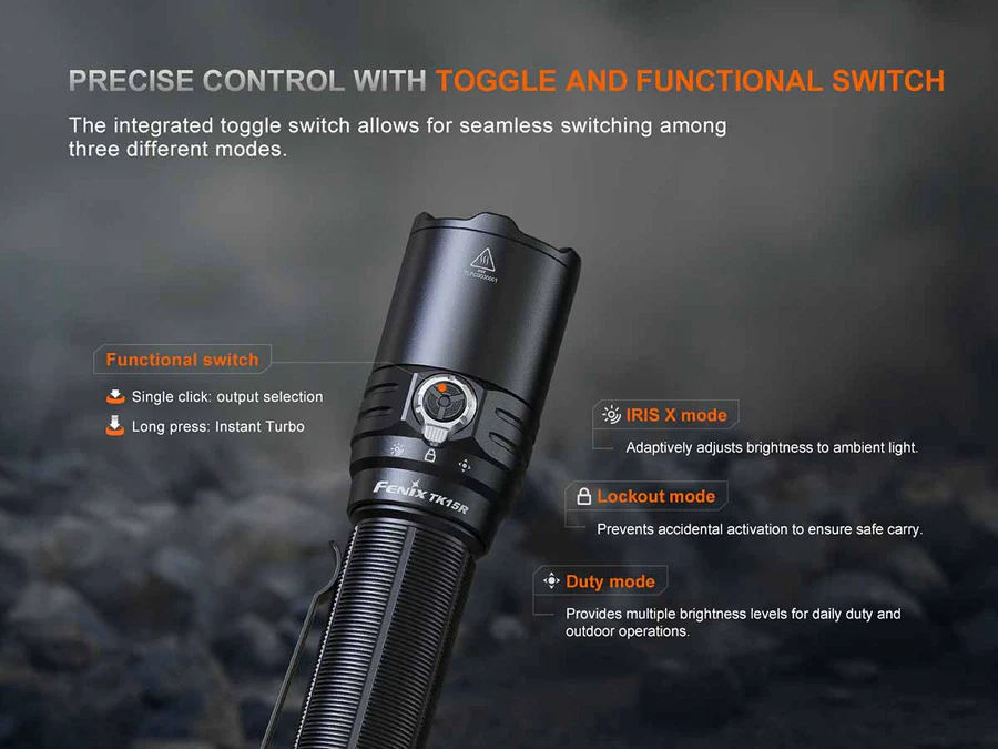 fenix flashlight compare E20 V2.0 C socket in the neck of the light Fenix TK15R review | Tactical