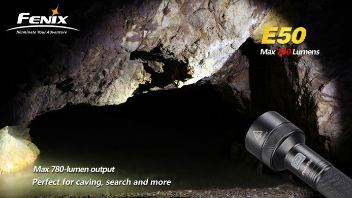 fenix e50 led flashlight Fenix E50 T6 Variable-Output LED Flashlight, 780 Max Lumens - KnifeCenter -  E50T6BK