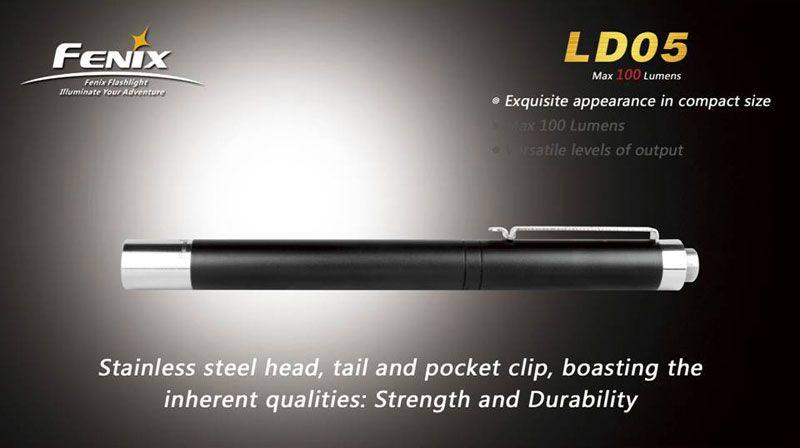 Fenix LD05 High Performance LED Pen Light, 100 Max Lumens