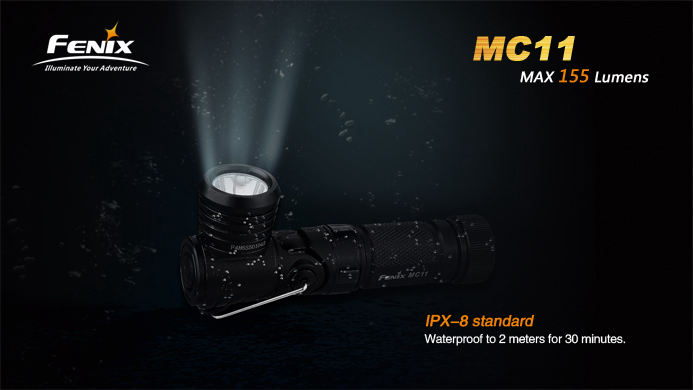 fenix 155 lm mc series flashlight black Fenix MC11 Angle Light LED Flashlight, Black, 155 Max Lumens - KnifeCenter  - MC11G2BK-B
